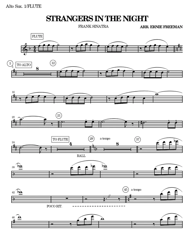 Strangers In The Night score preview