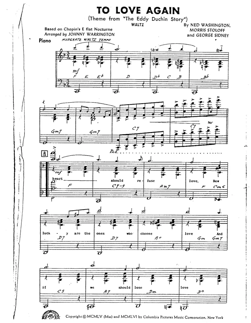 To Love Again score preview