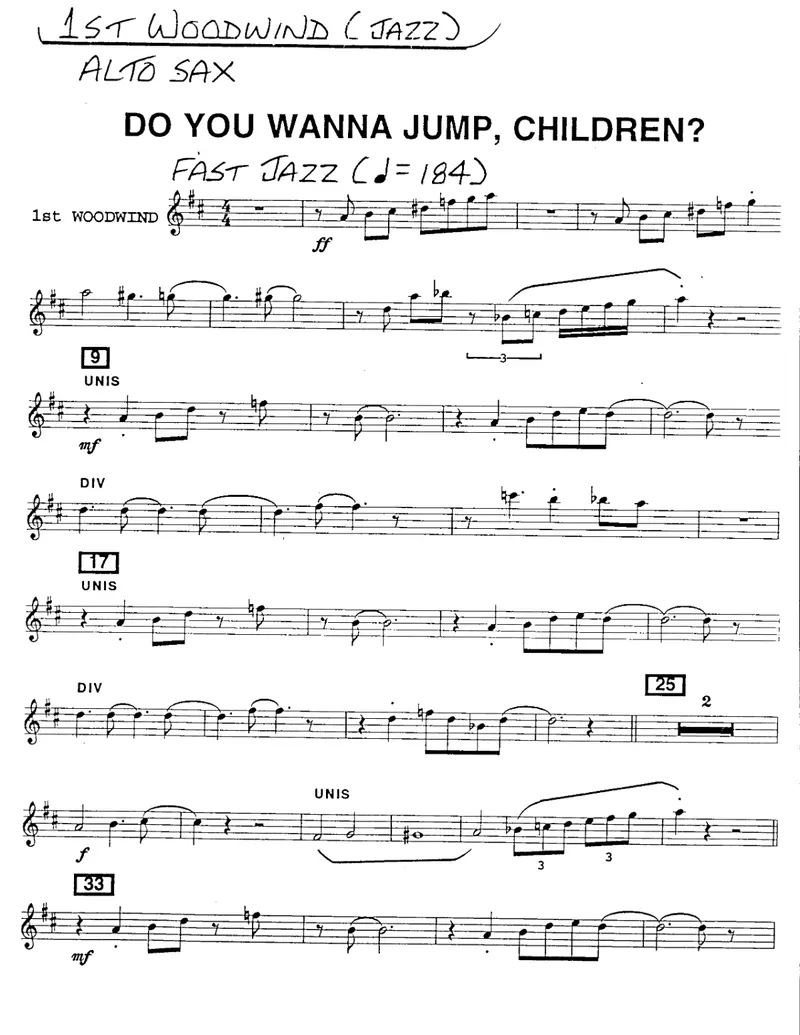 Do You Wanna Jump,Children (Al Cohn) T.Gibbs-M.Lewis score preview