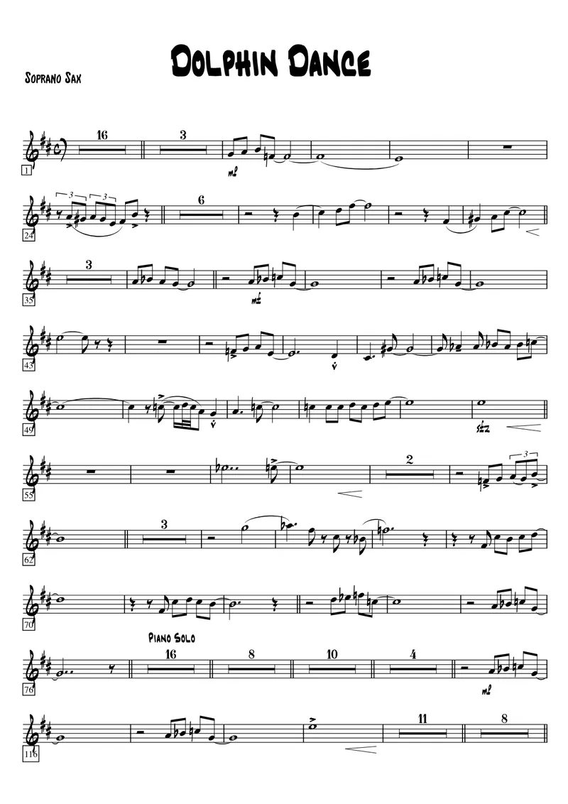 Dolphin Dance score preview