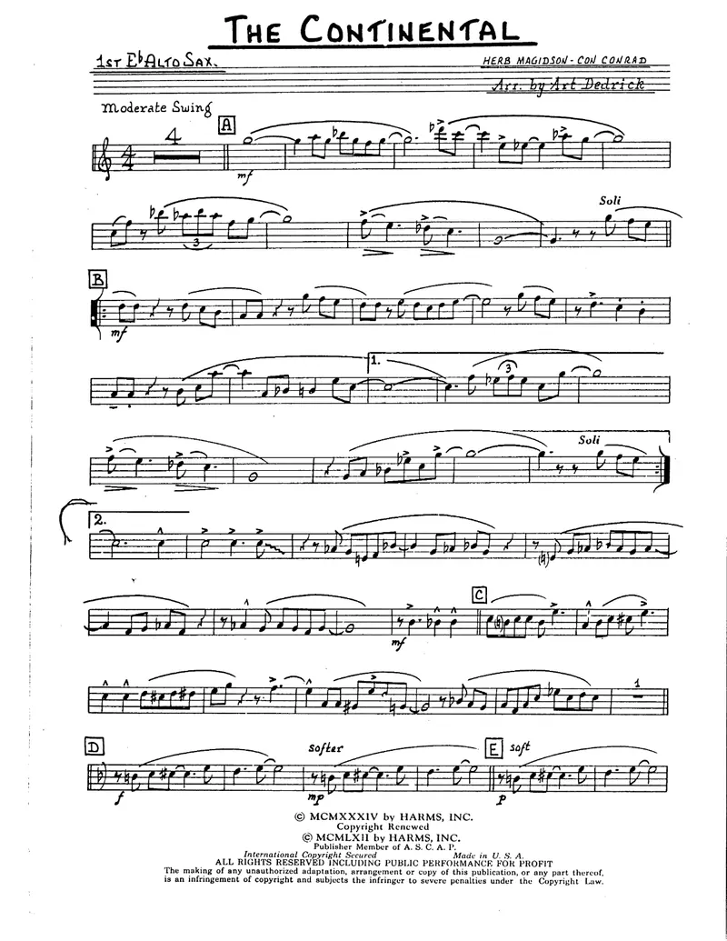 The Continental score preview