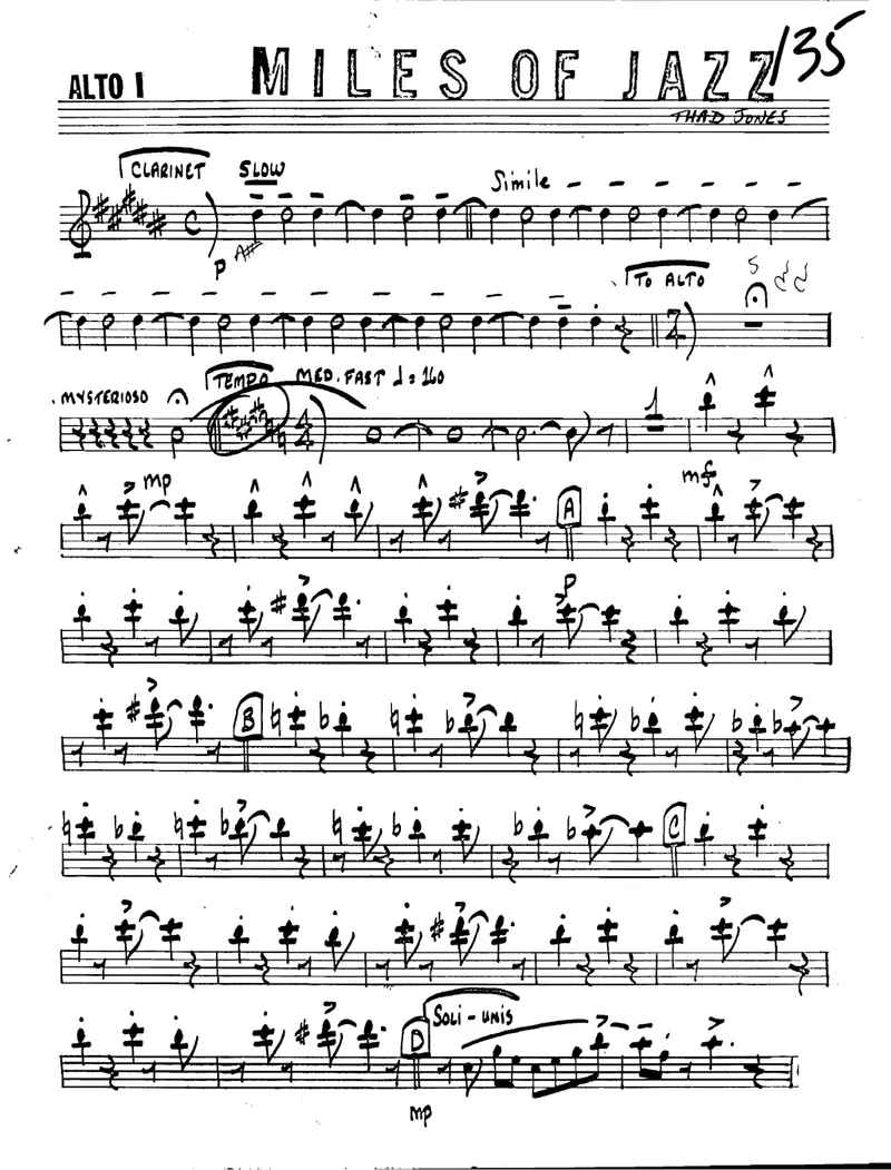 Miles Of Jazz (Thad Jones) score preview