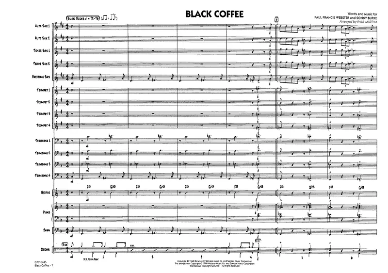 Black Coffee score preview