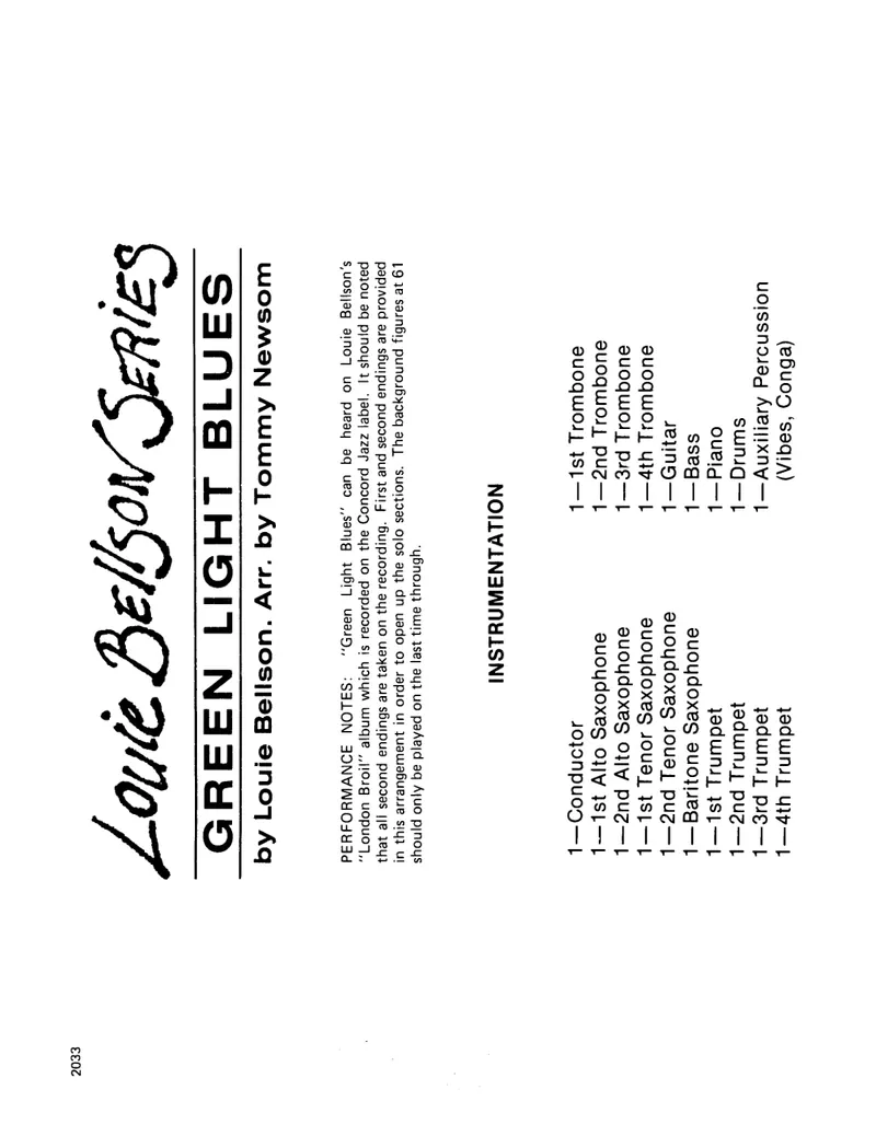 Green Light Blues score preview
