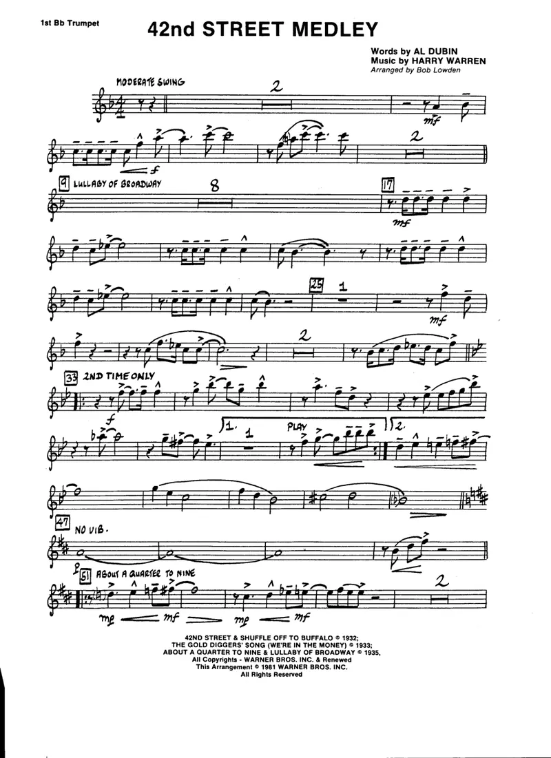 42nd Street Medley score preview
