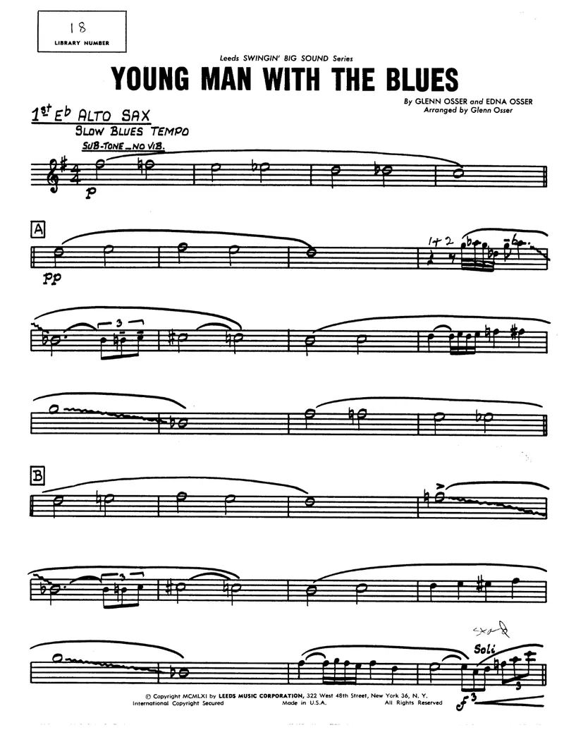 Young Man With the Blues score preview