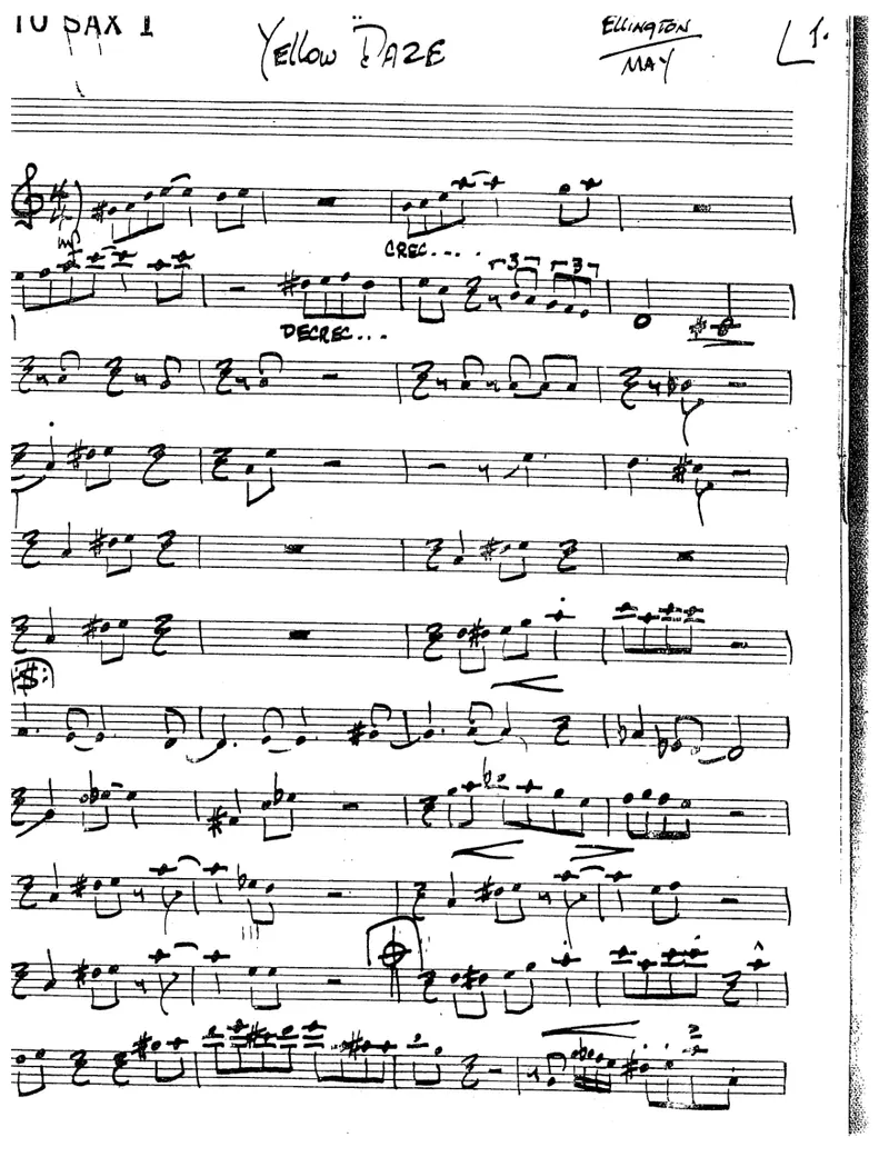 Yellow Days score preview