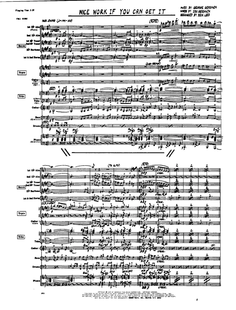 Nice Work If You Can Get It score preview