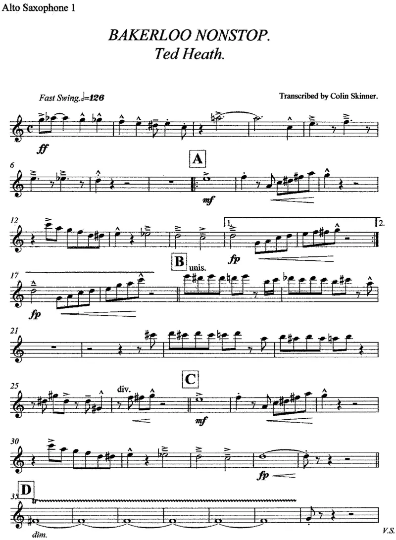 Bakerloo Nonstop score preview