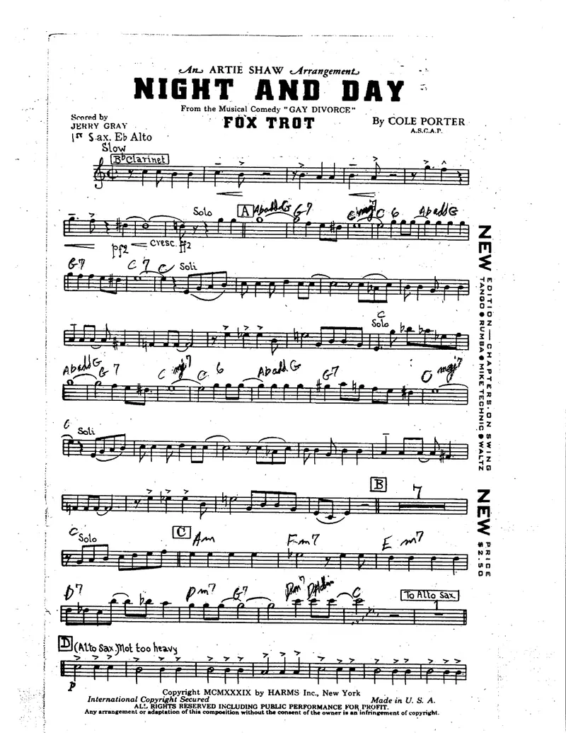 Night And Day score preview