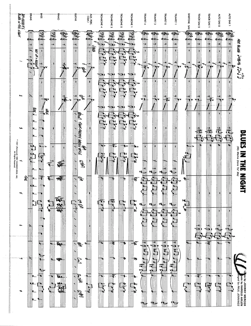 Blues In The Night score preview
