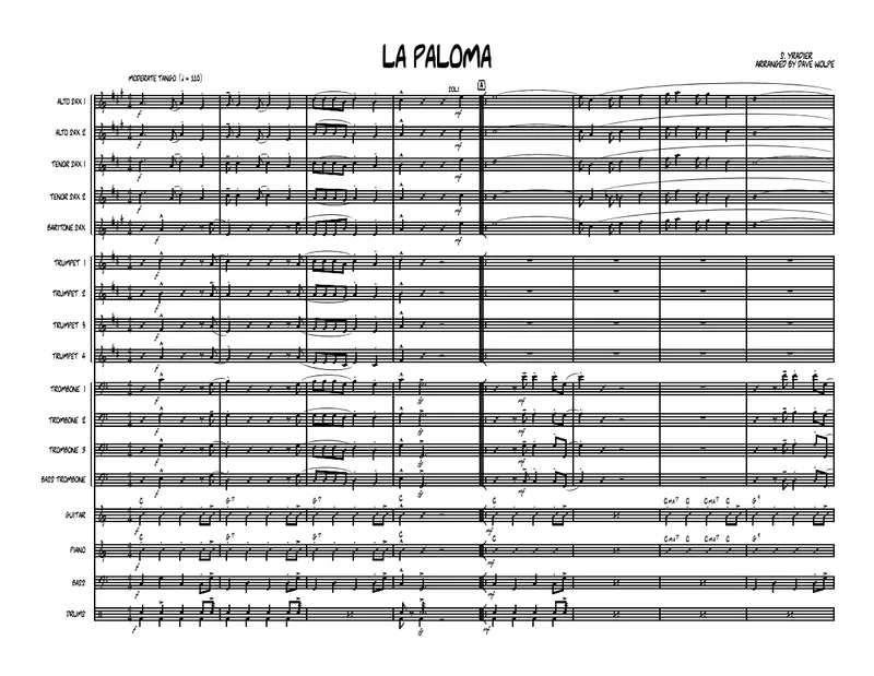 La Paloma score preview