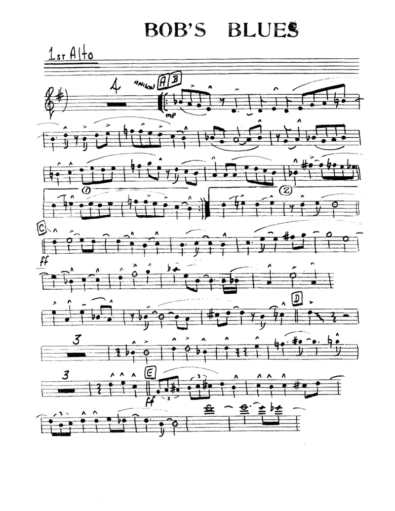 Bob's Blues score preview