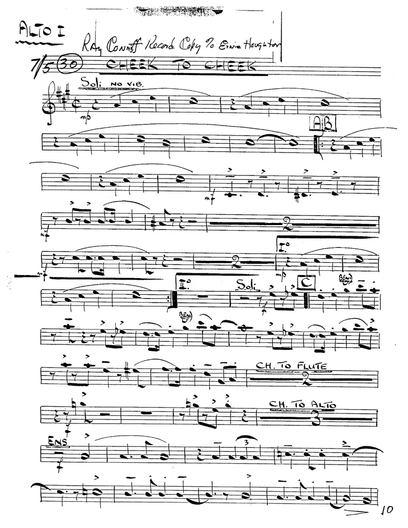 Cheek To Cheek score preview