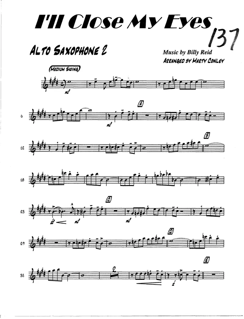 I'll Close Me Eyes score preview
