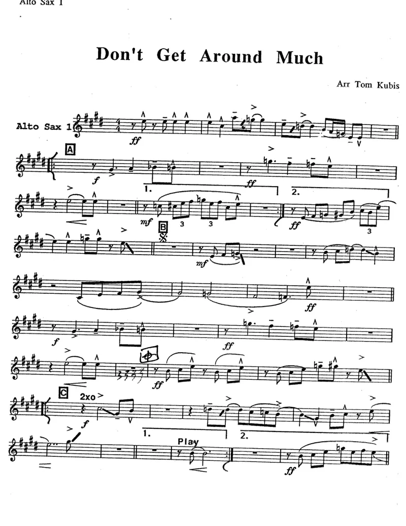 Don't Get Around Much Anymore score preview