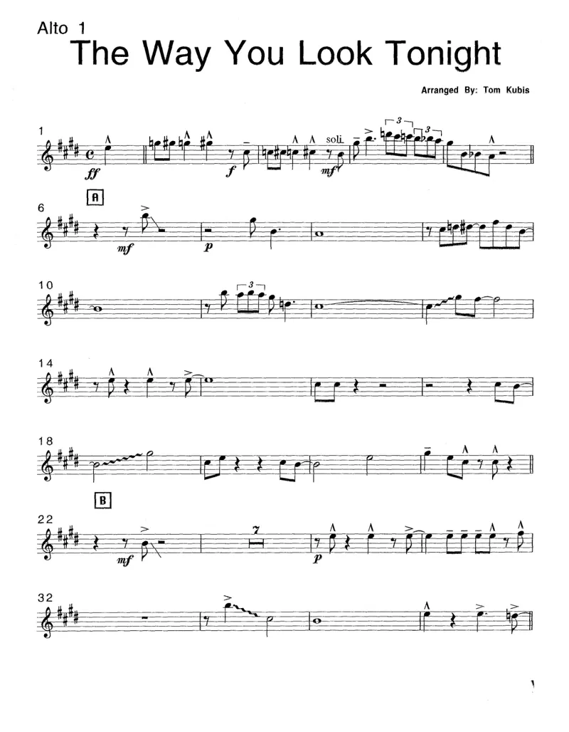 The Way You Look Tonight score preview