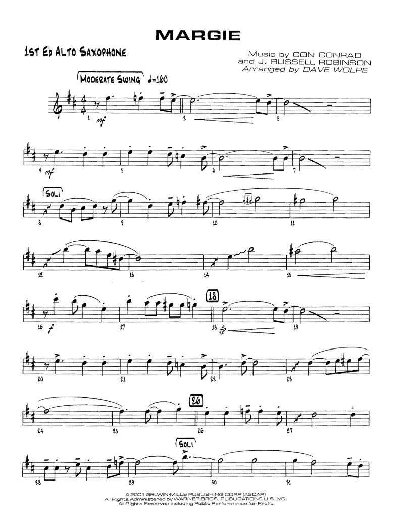 Margie score preview