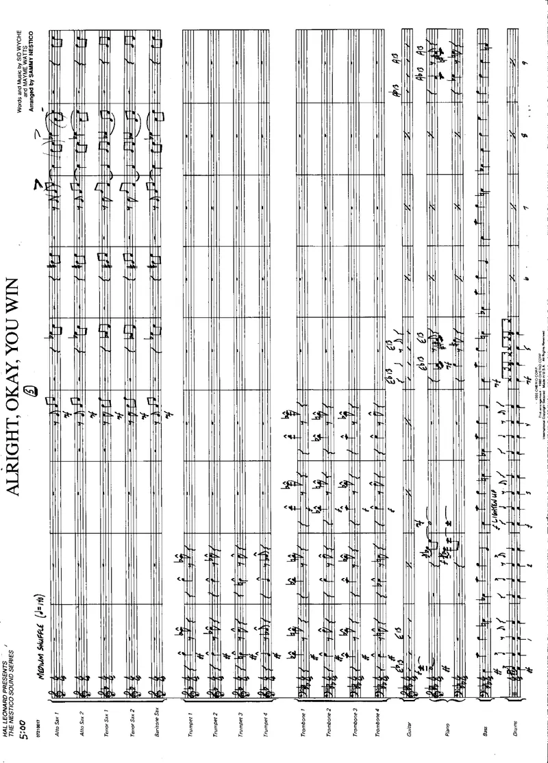 Alright, Okay, You Win score preview