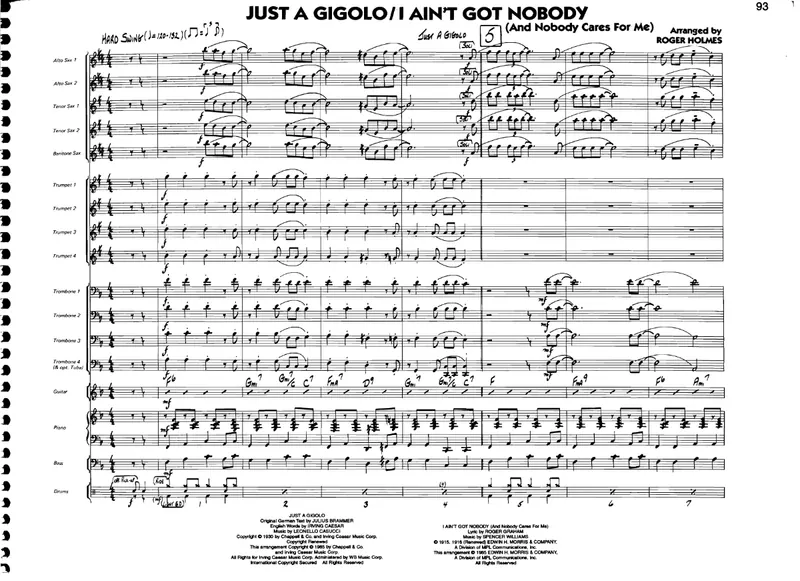 Just A Gigolo-I Ain't Got Nobody score preview