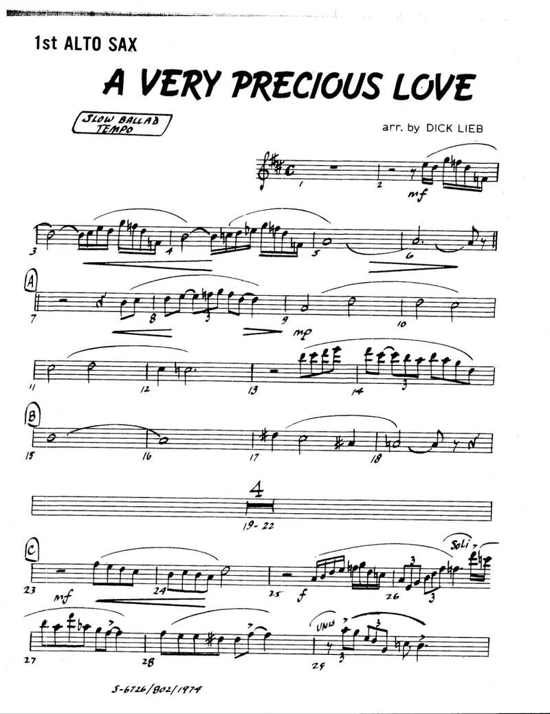 A Very Precious Love score preview