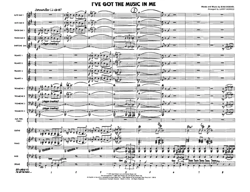 I've Got The Music In Me score preview