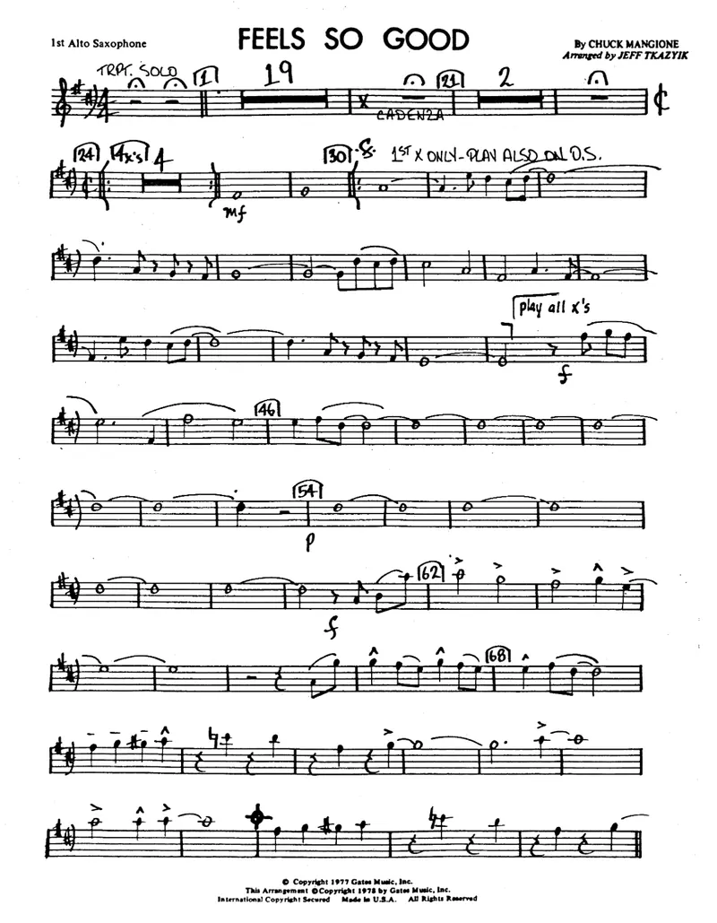 Feels So Good score preview