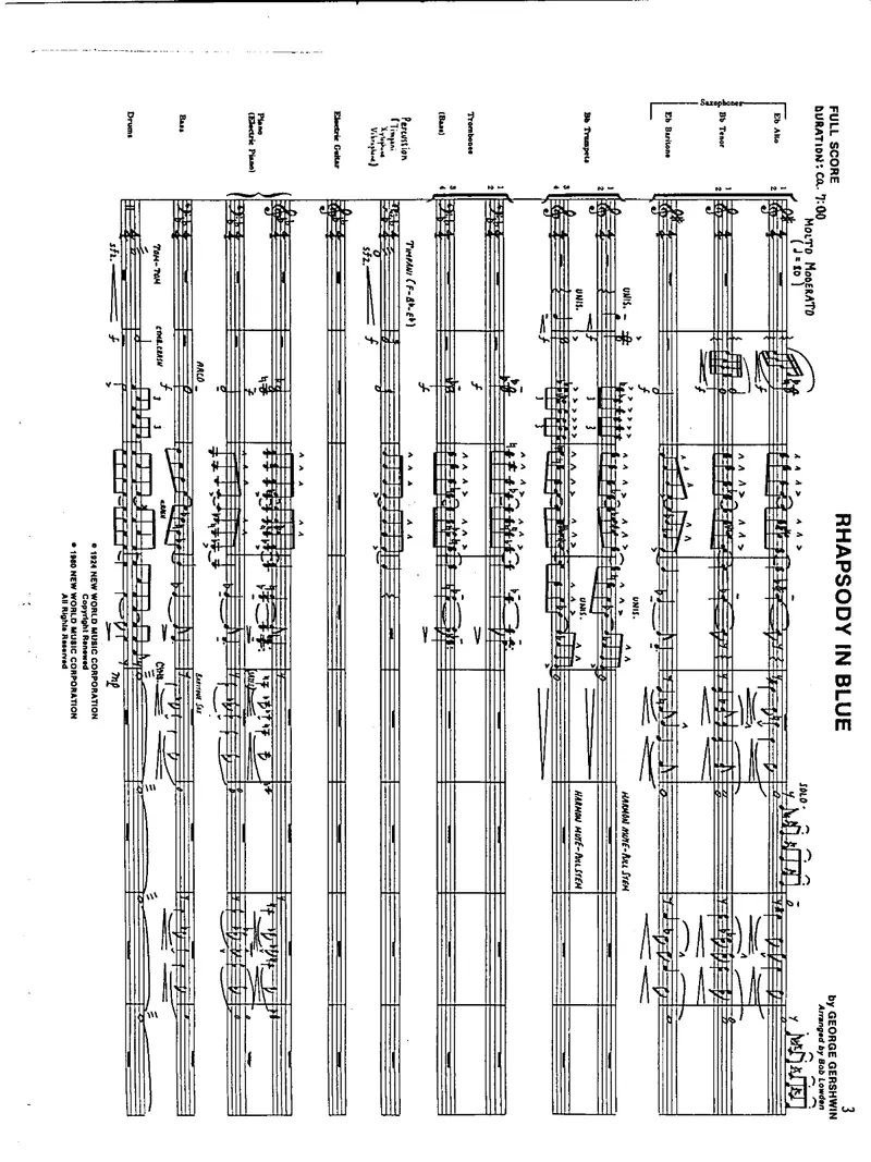 Rhapsody In Blue score preview