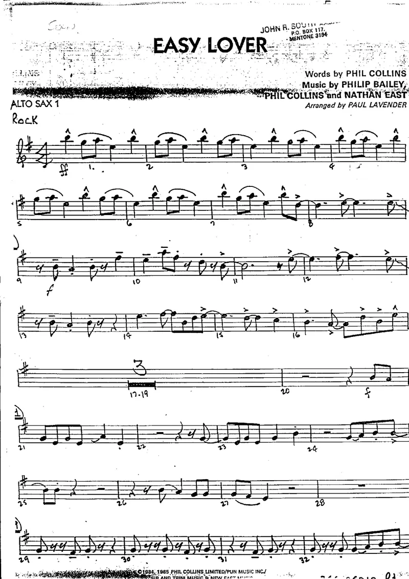 Easy Lover score preview