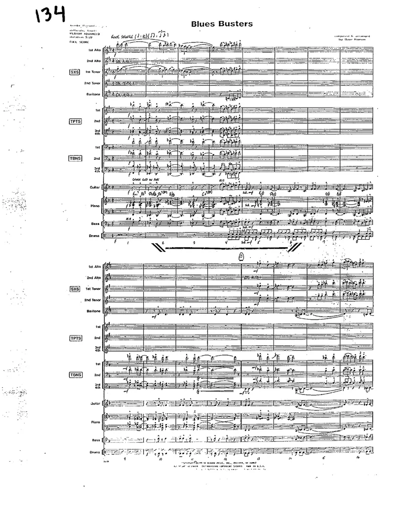 Blues Busters score preview