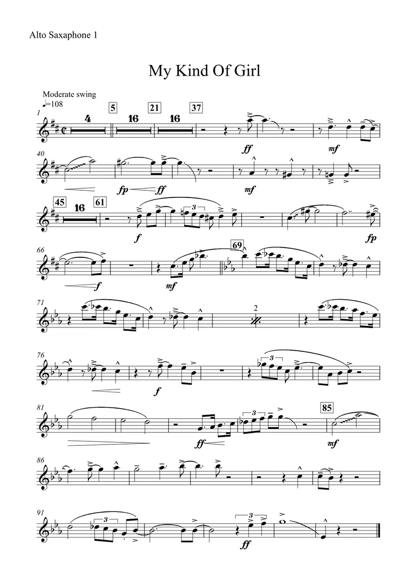 My Kind Of Girl score preview