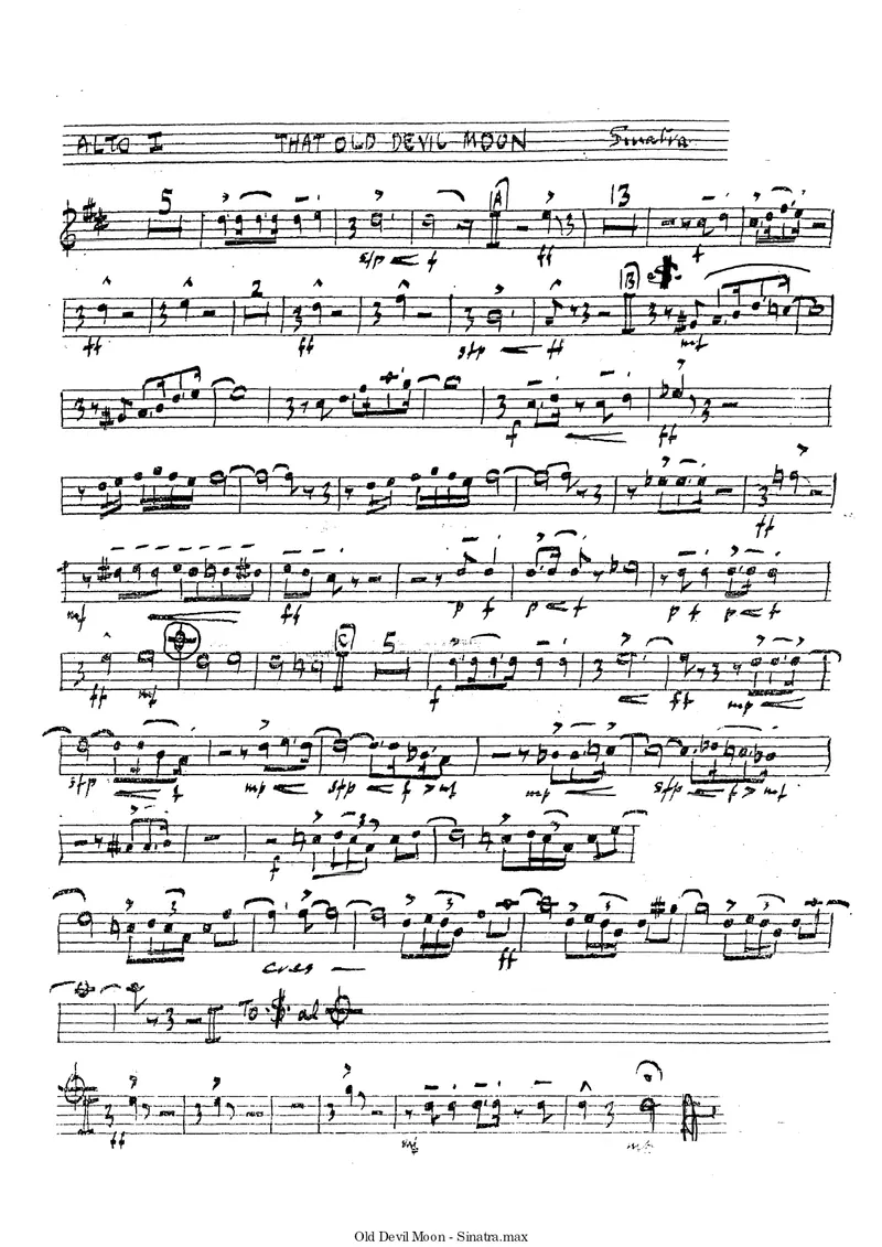 That Old Devil Moon score preview