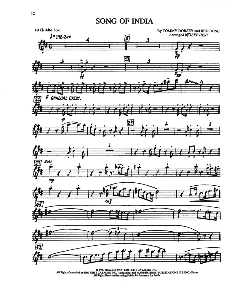Song Of India score preview