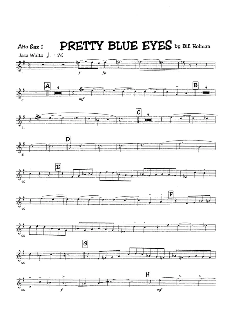 Pretty Blue Eyes score preview