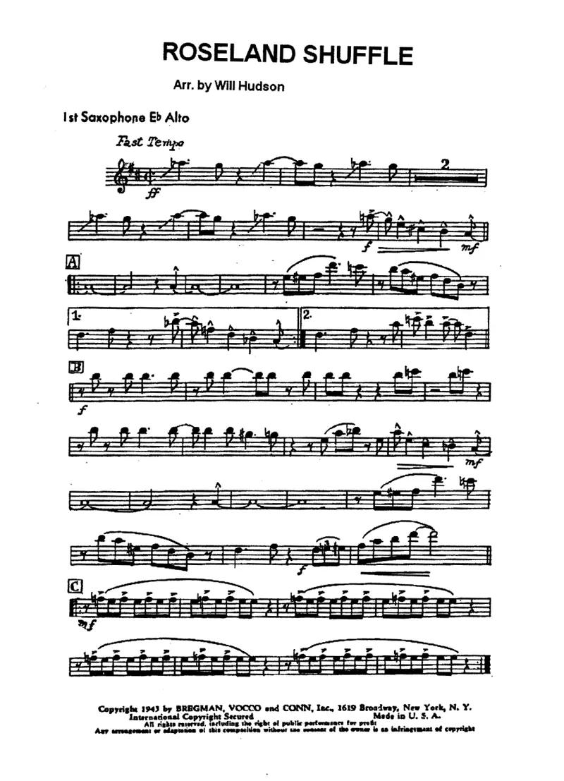 Roseland Shuffle score preview