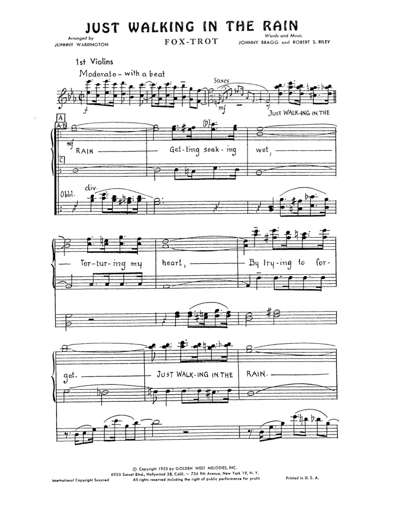 Just Walking In The Rain score preview