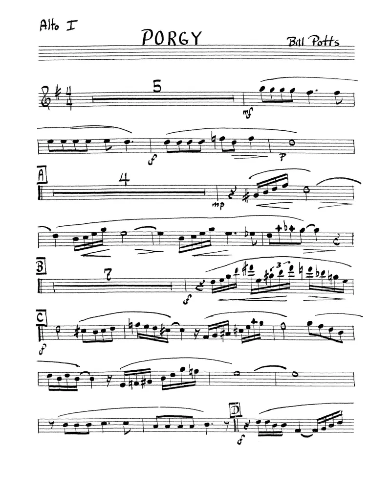 Porgy score preview