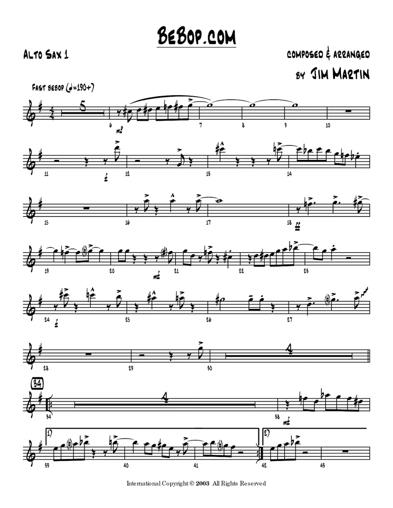 Be Bop.Com score preview