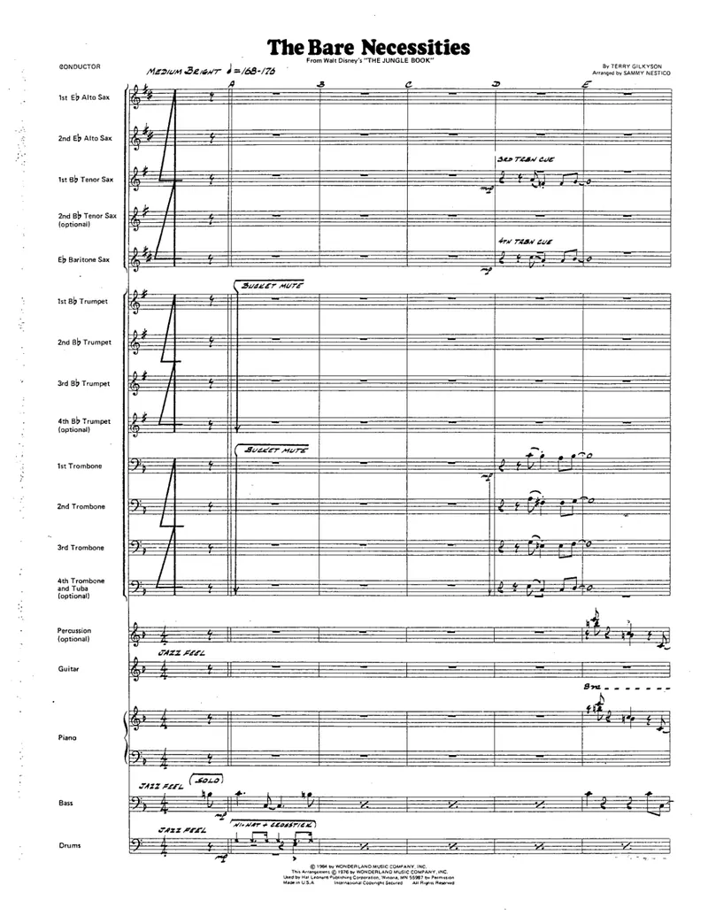 Bare Necessities score preview