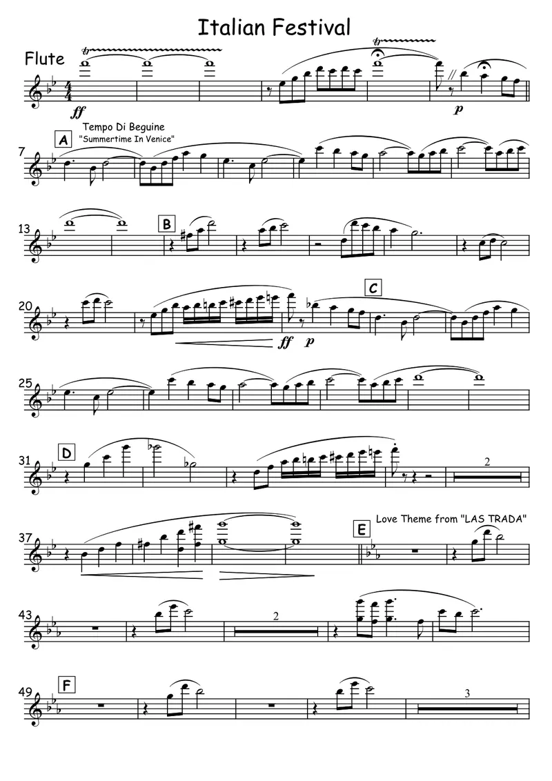 Italian Festival score preview