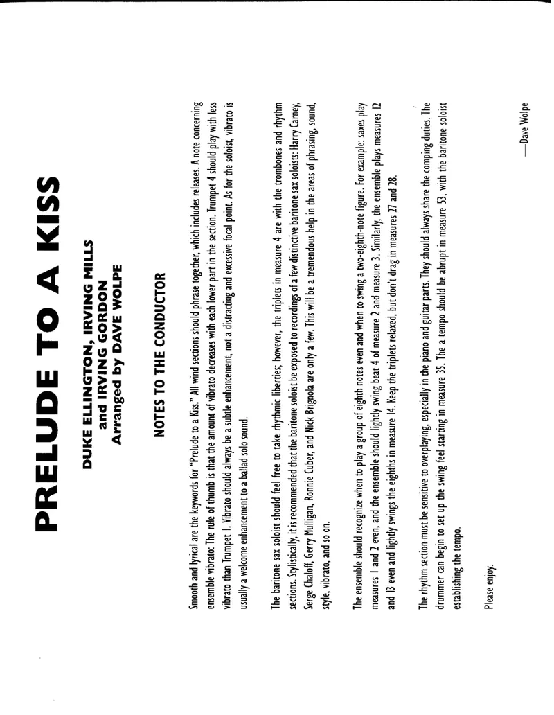 Prelude To A Kiss score preview