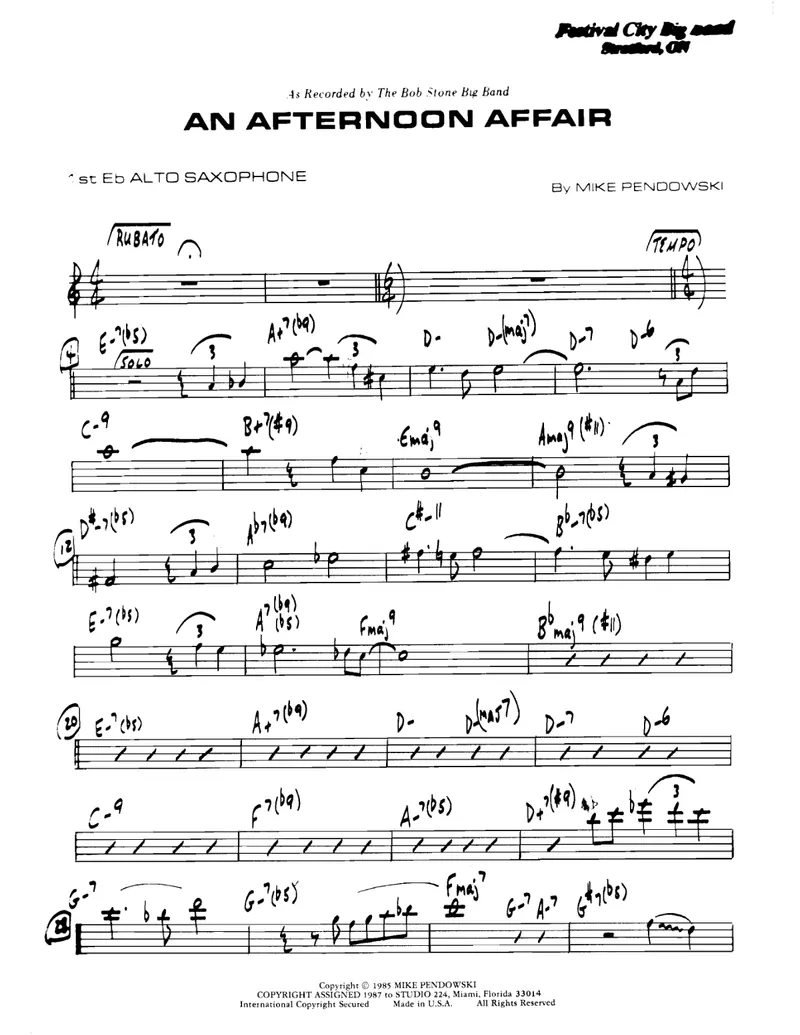An Afternoon Affair score preview