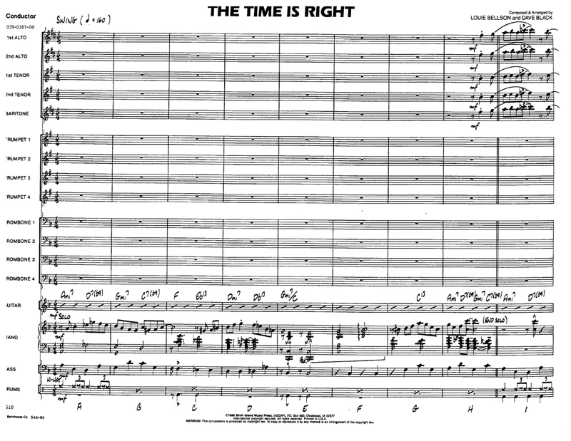 The Time Is Right score preview