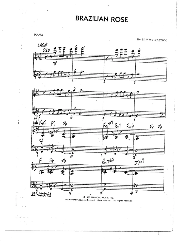 Brazilian Rose score preview