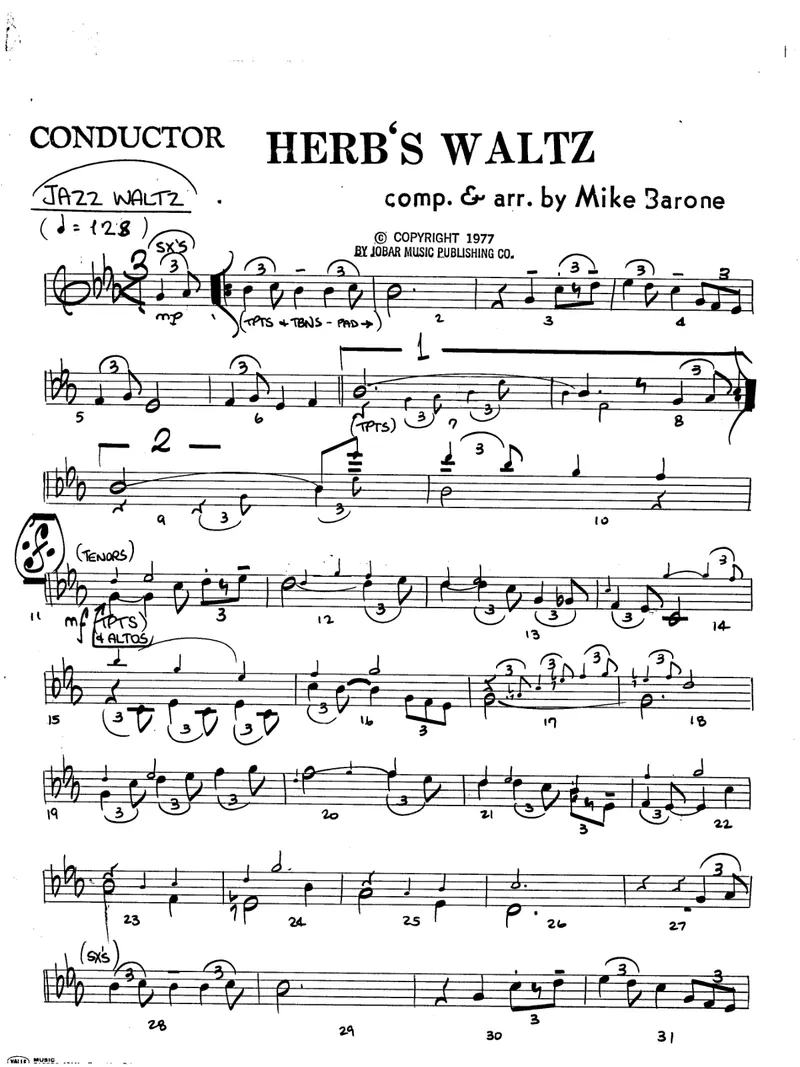 Herb's Waltz score preview