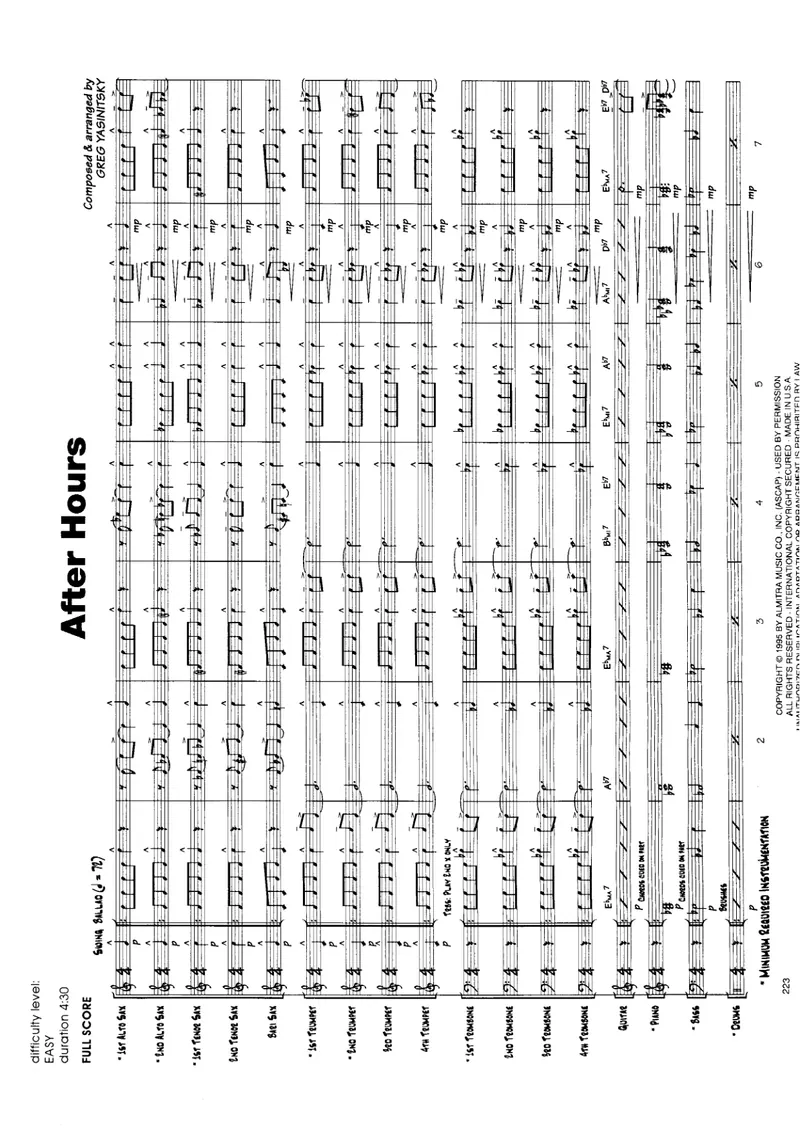 After Hours score preview
