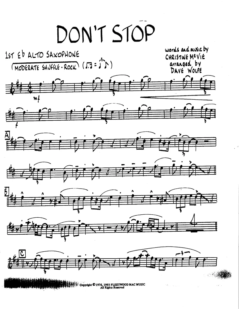 Don't Stop score preview