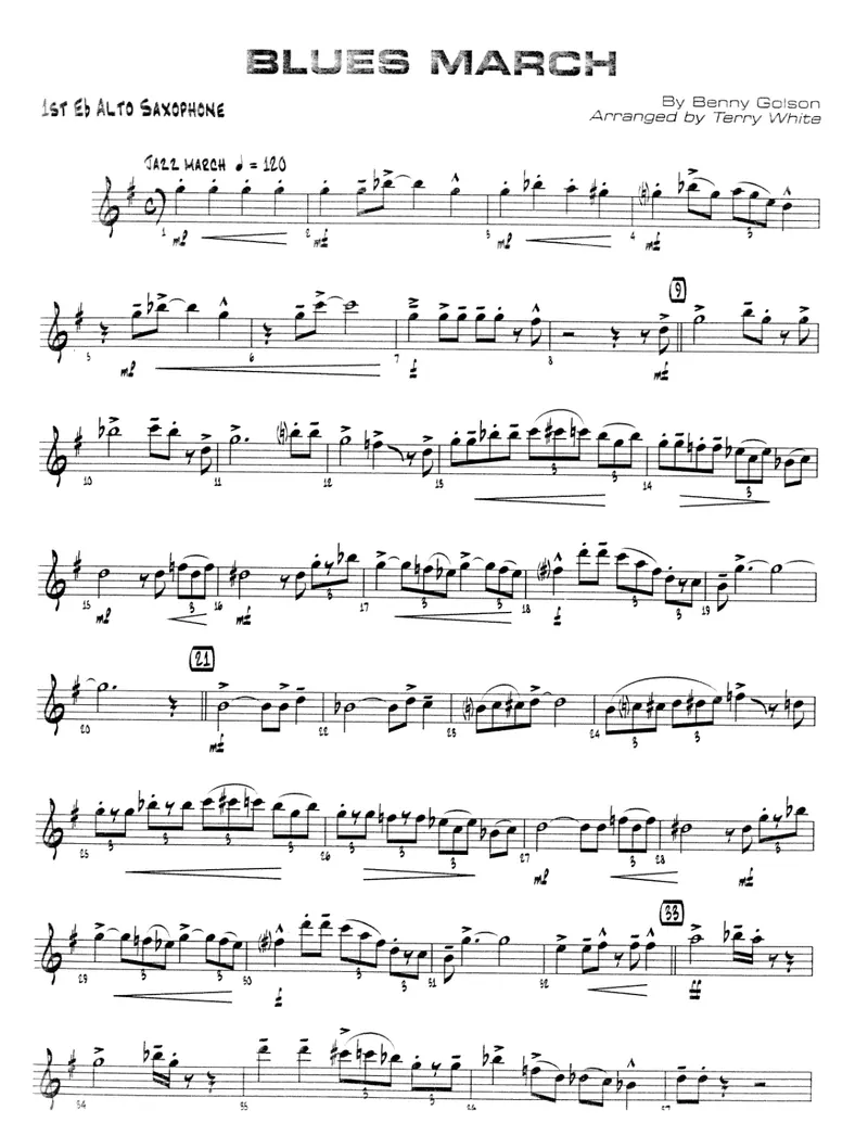 Blues March score preview