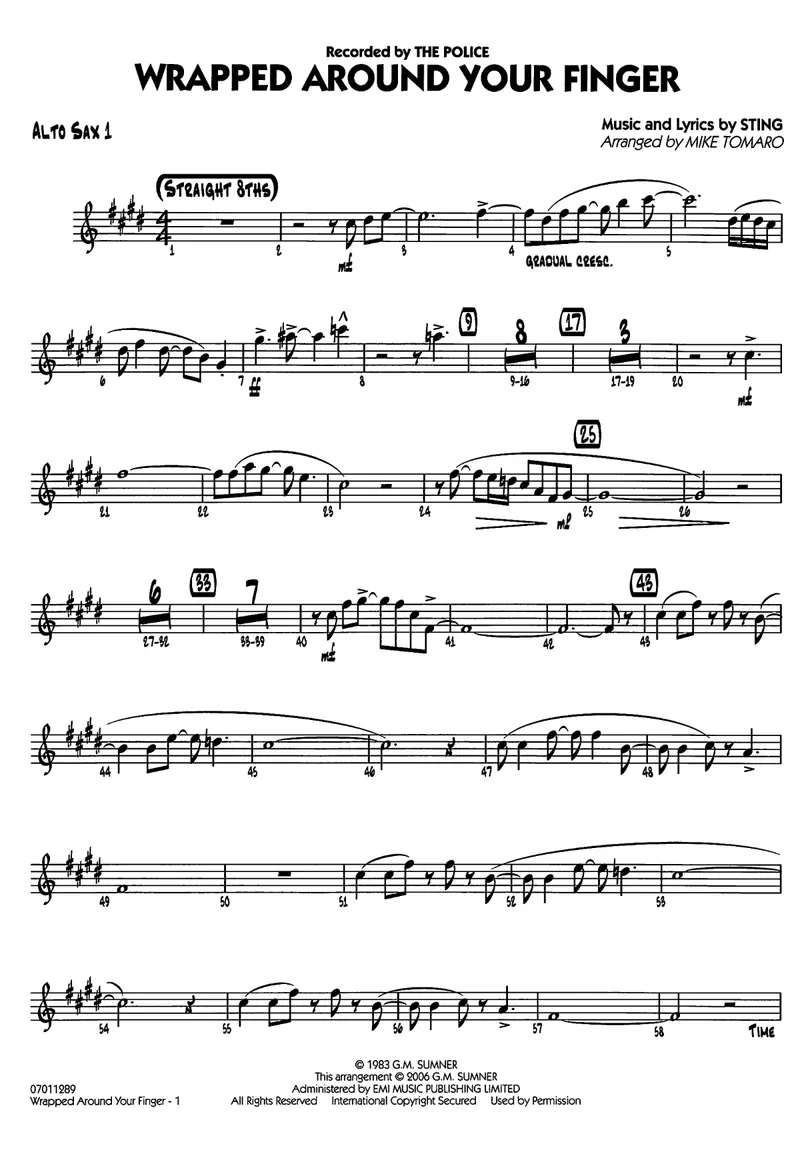 Wrapped Around Your Finger score preview