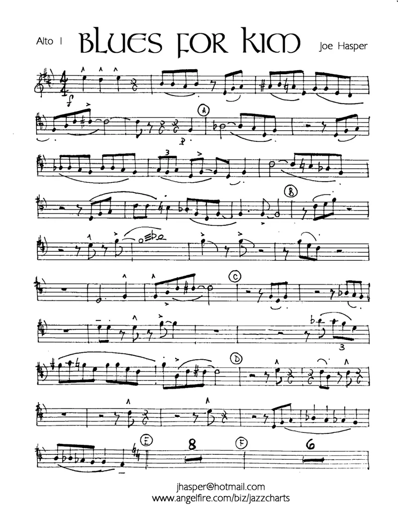 Blues For Kim score preview